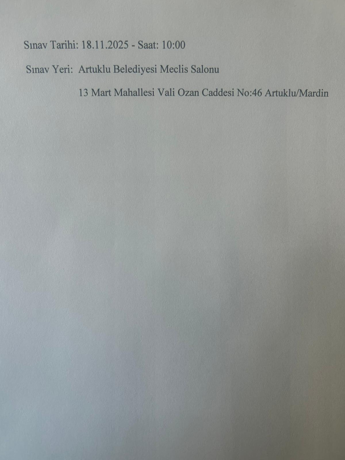 Sınav Yeri ve Tarihi 